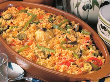 garlic, vegetable and rice