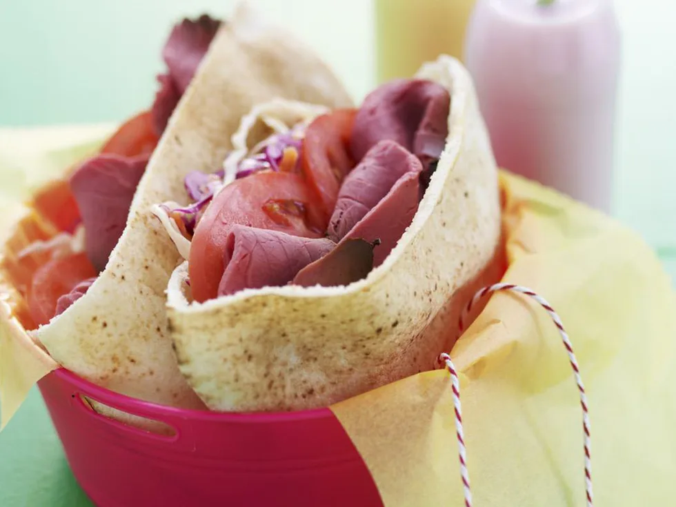 roast beef and coleslaw pitta pockets