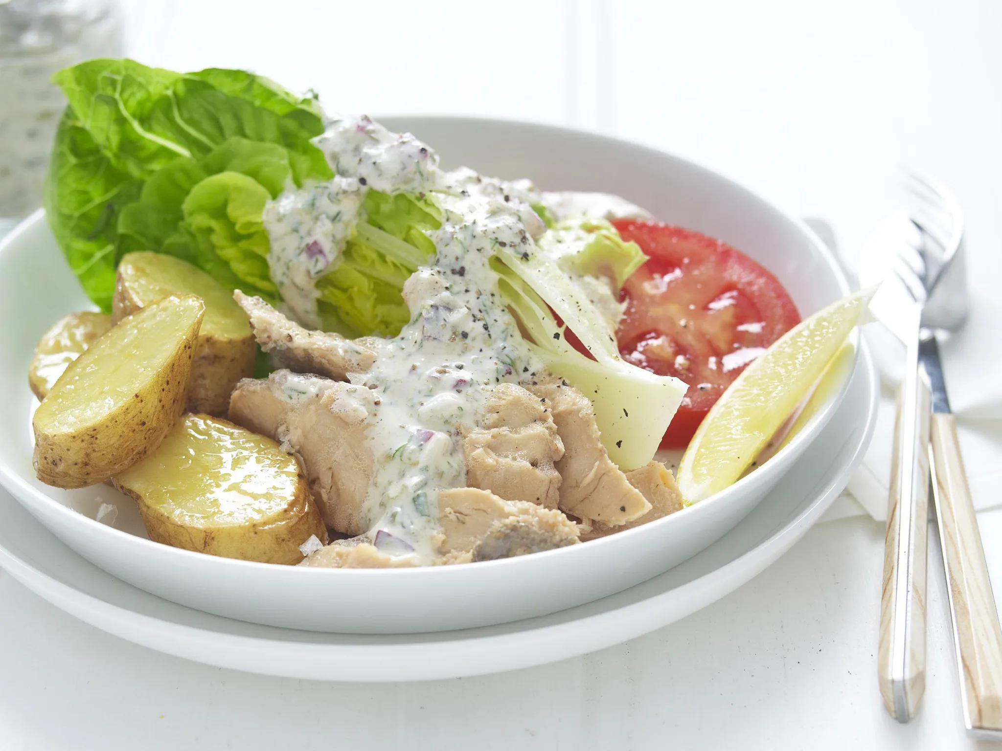 salmon and roast potato salad