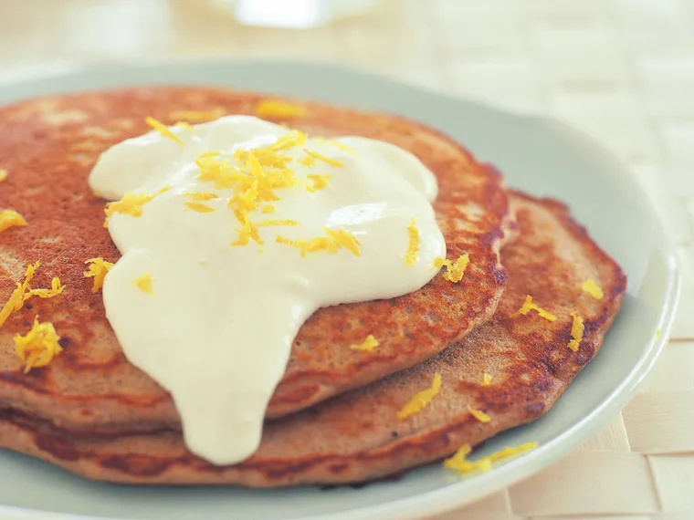 buckwheat pancakes with lemon cream