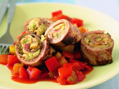 artichoke and eggplant veal rolls