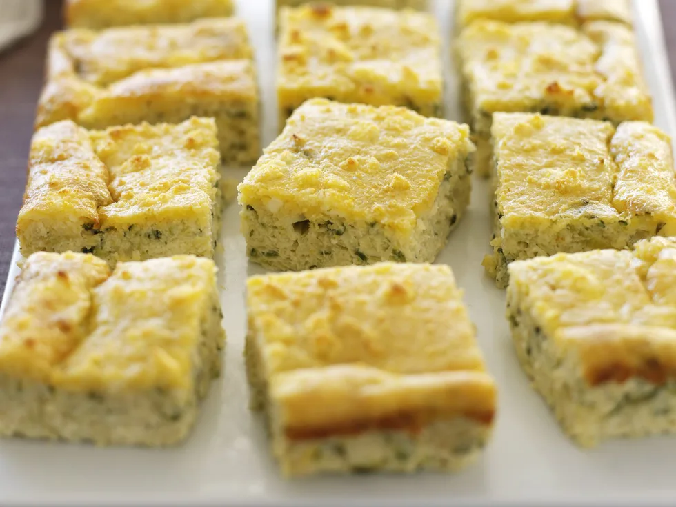 zucchini, leek and fetta frittata