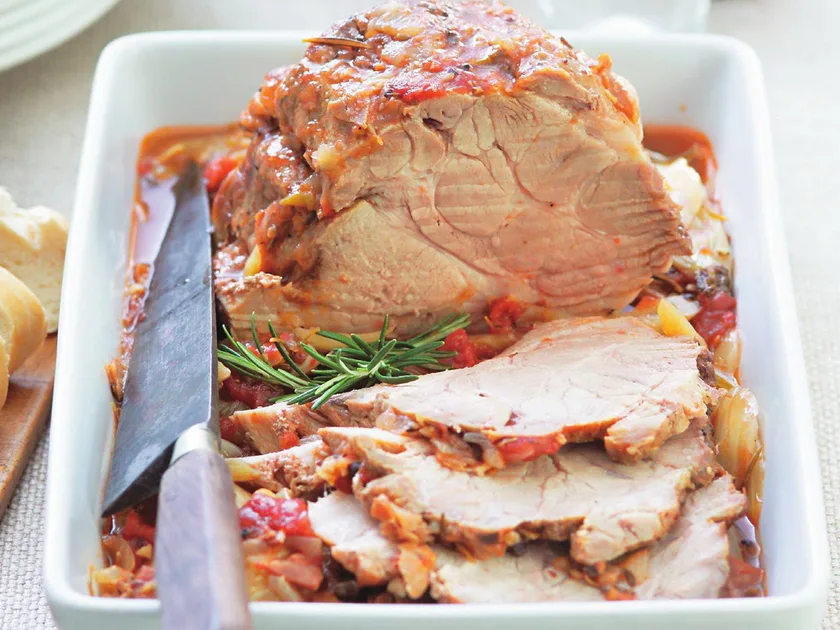 Braised pork with pancetta and fennel