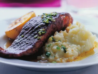 barbecued blackened fish withburnt lemon butter