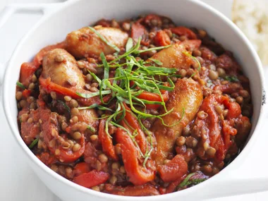 pork sausage and lentil stew