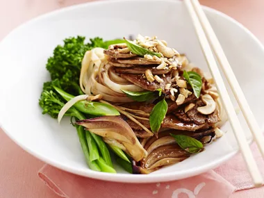 pork, broccolini and cashew stir-fry