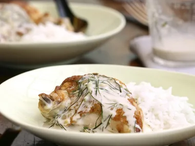 coconut and kaffir lime leaf