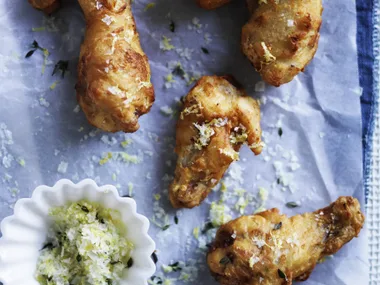 fried buttermilk and mustard chicken wings