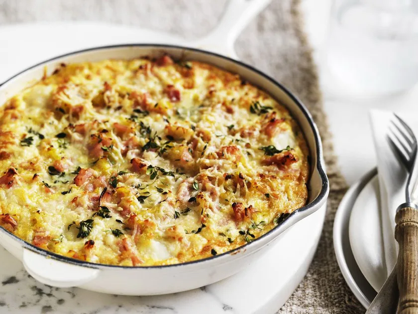 Bacon, leek and potato frittata
