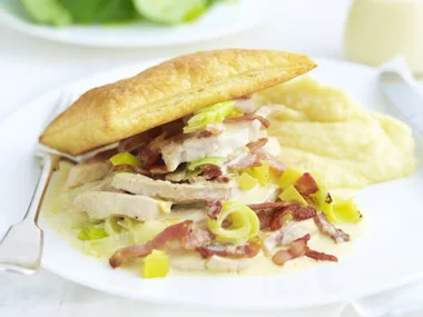 chicken and leek free-form pastries