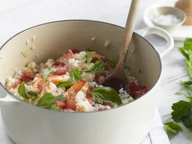 prawn and basil risotto