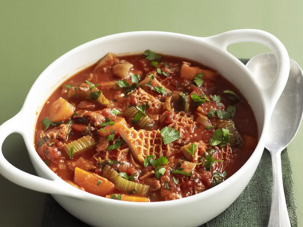 tomato tripe stew with pancetta