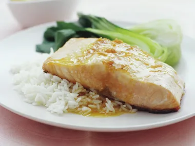 Salmon with garlic ginger butter