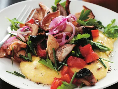 CREAMY POLENTA WITH SLOW-ROASTED MUSHROOMS