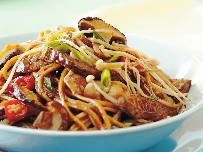 Beef with mixed mushrooms