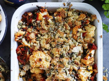 cauliflower &tomato gratin