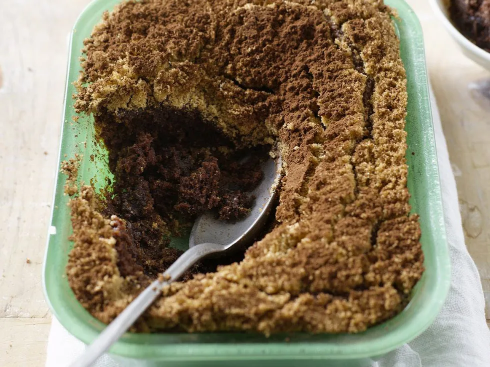 choc-mint self-saucing pudding