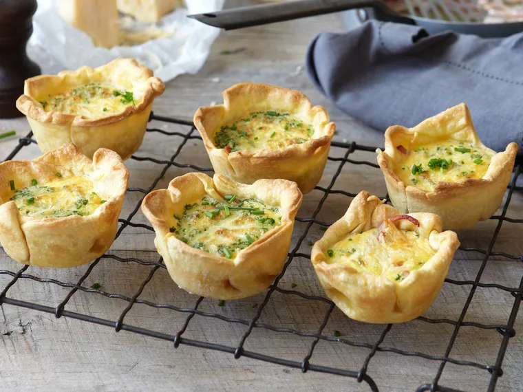 gluten-free egg, bacon and parmesan pies