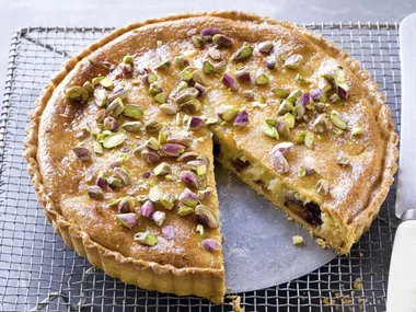 almond, date and pistachio tart
