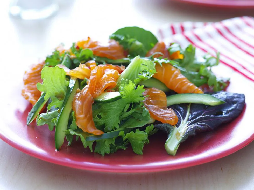 asian-style cured salmon salad