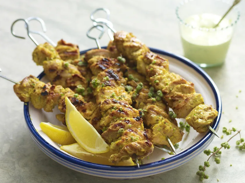 Lemony chicken kebabs