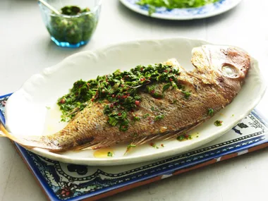 roasted white fish with chermoulla