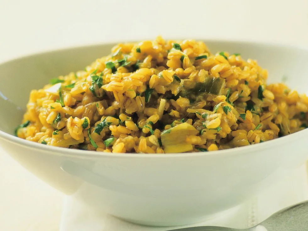 leek and saffron barley