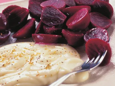 baby  beetrootwith skordalia