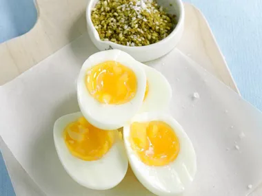 boiled eggs with dukkah salt