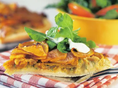 tandoori potato and pumpkin pizza