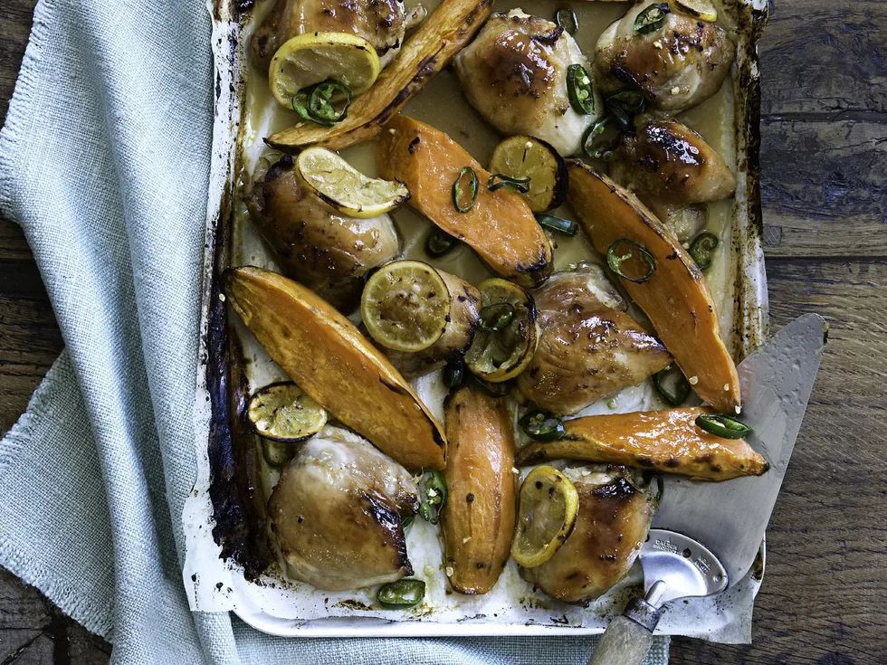 honey ginger baked chicken with kumara