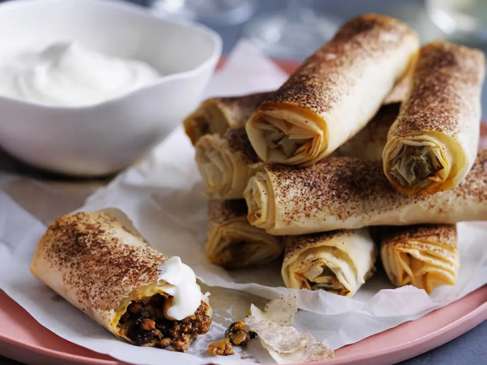 moroccan lamb, mint and currant cigars