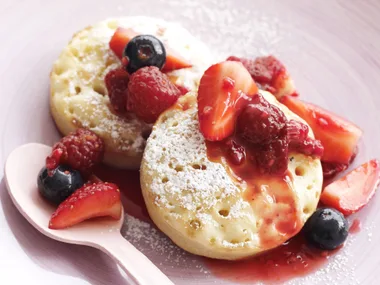 crumpet with berry compote