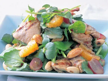 chilli quail & mandarin salad