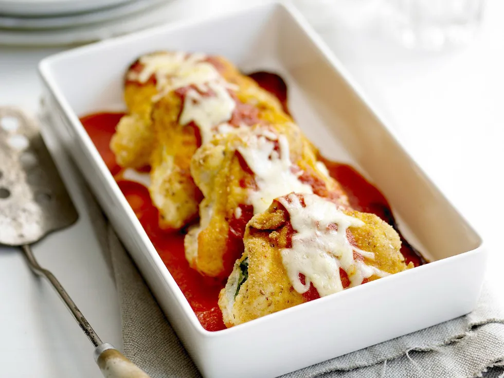 spinach and ricotta-stuffed chicken parmigiana