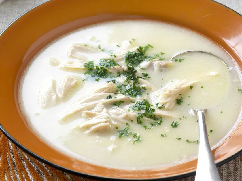 Cream of chicken with herb and cheese damper
