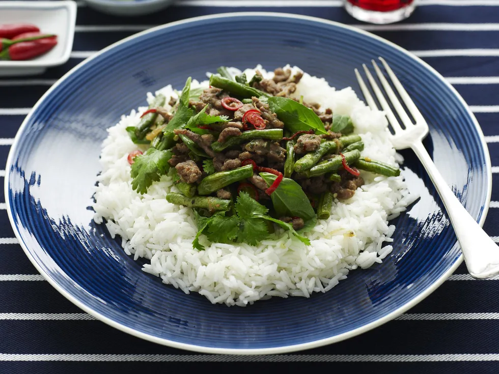 lamb with snake beans