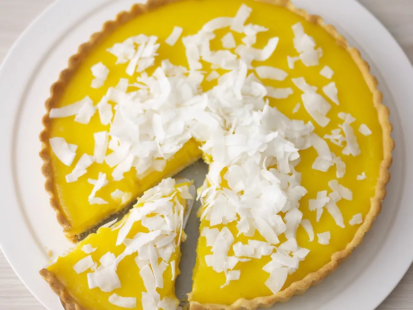 Lime curd tart