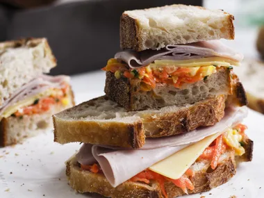 HAM, CORN AND CHEESE SANDWICHES