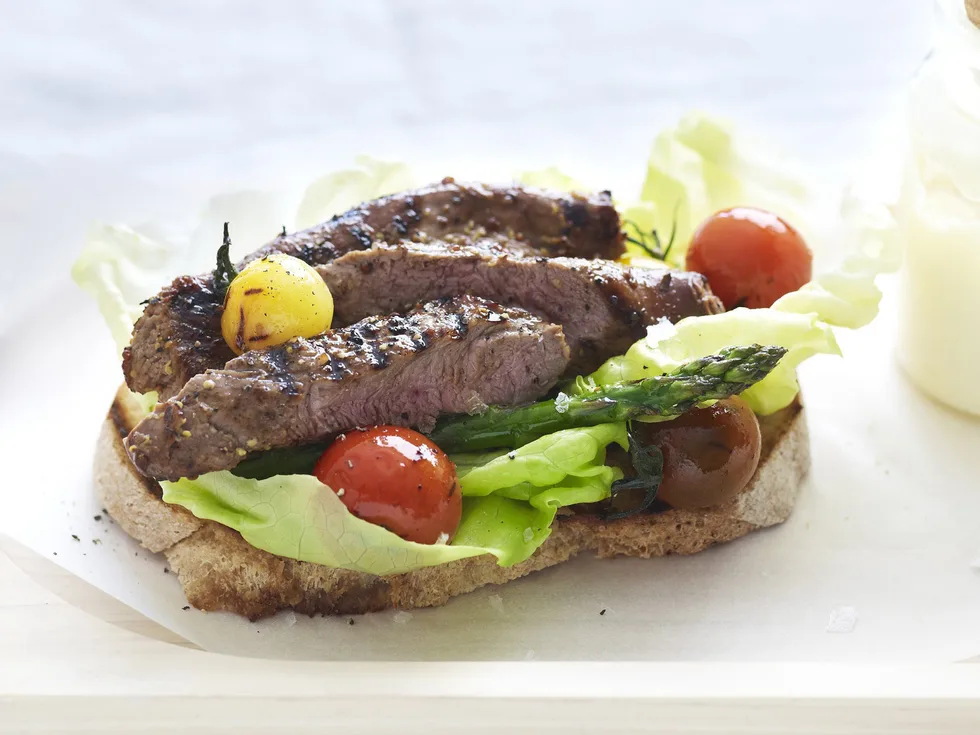 rosemary lamb open sandwich