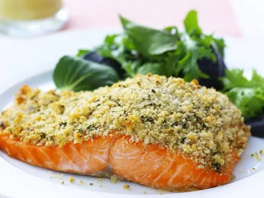 roast trout with spicy herb crust