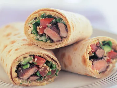 lamb and tabbouleh wrap