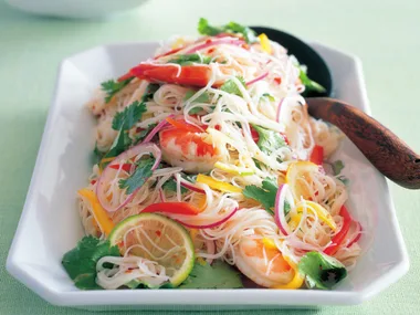 Hot and sour prawn vermicelli salad