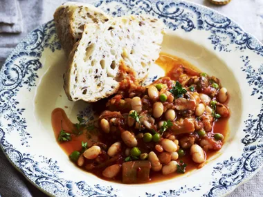 leek, bean and mushroom bake