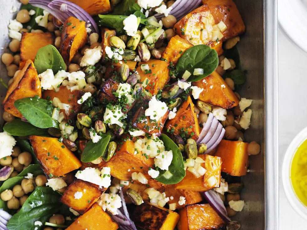 roast pumpkin and chickpea salad