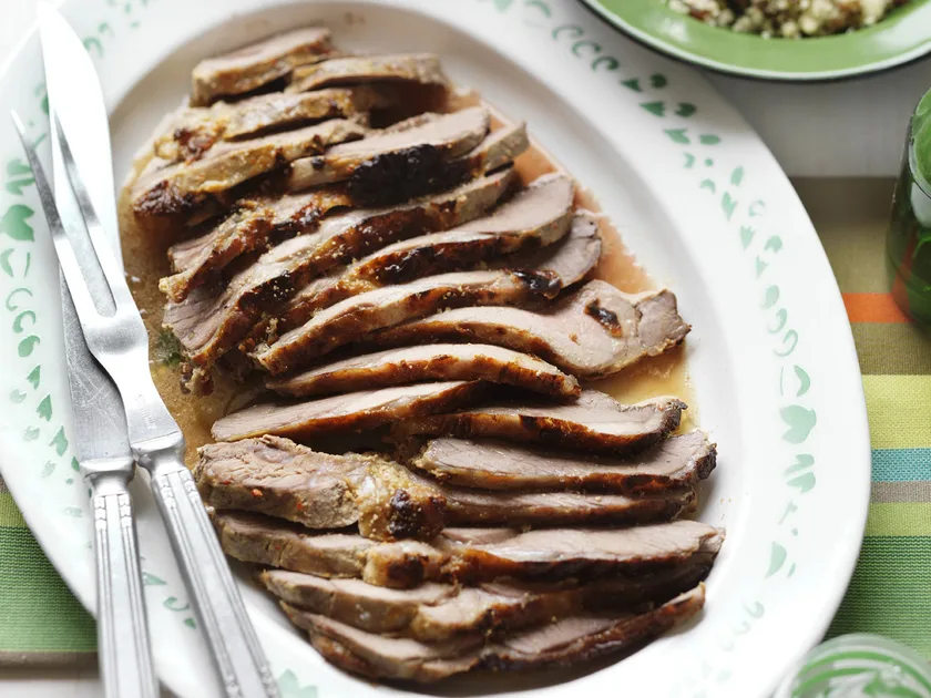 Barbecued spiced butterflied lamb