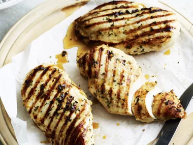 Oregano chicken with greek salad