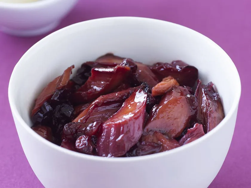 Roasted rhubarb and cranberries