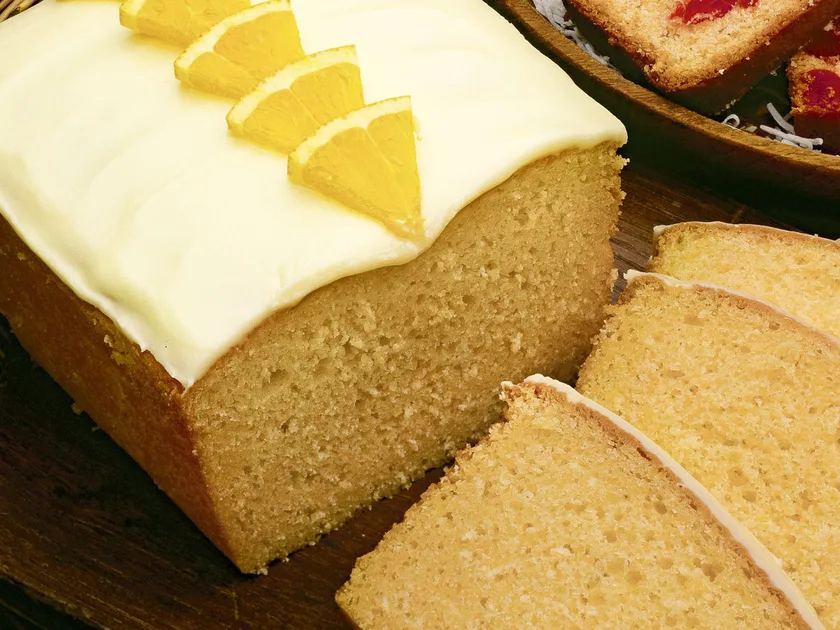 Orange coconut cake with orange icing