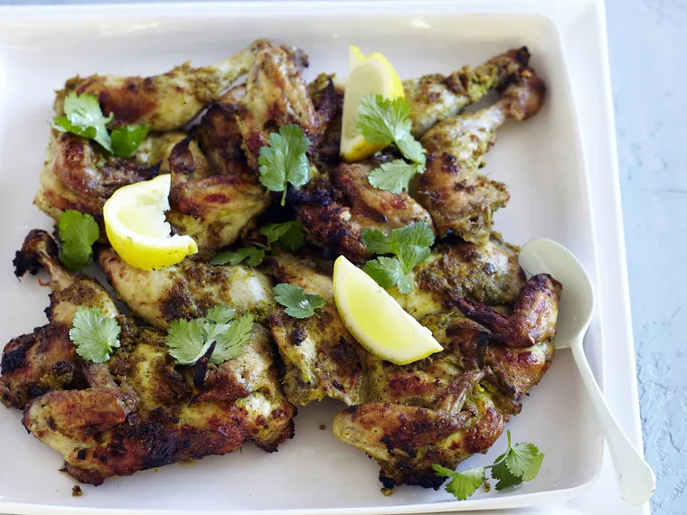 spiced roasted chickens with coriander